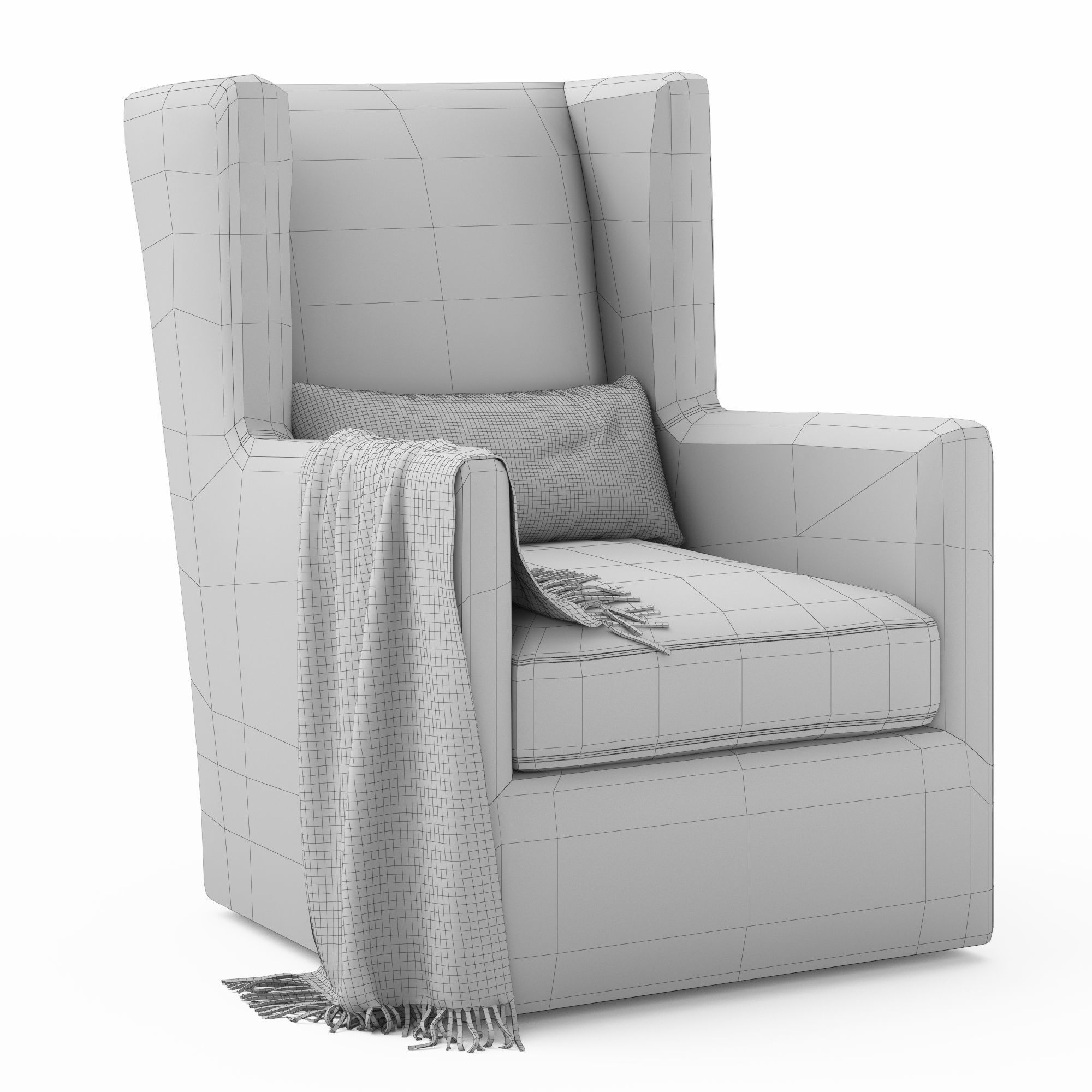 Sophia swivel chair 3D model_4
