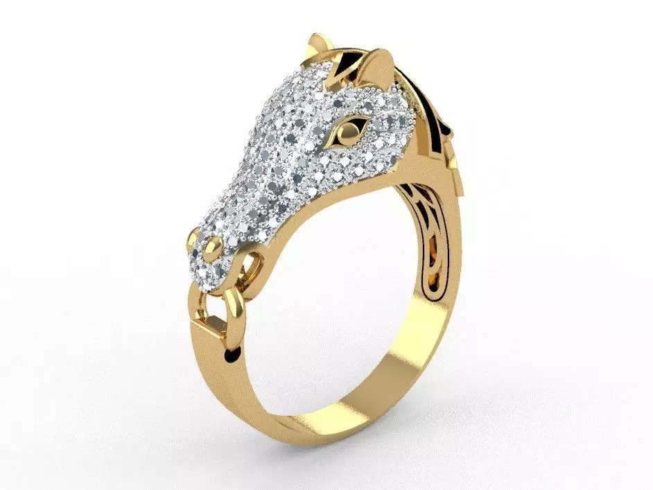 Horse Gents Gold Ring 3D print model
