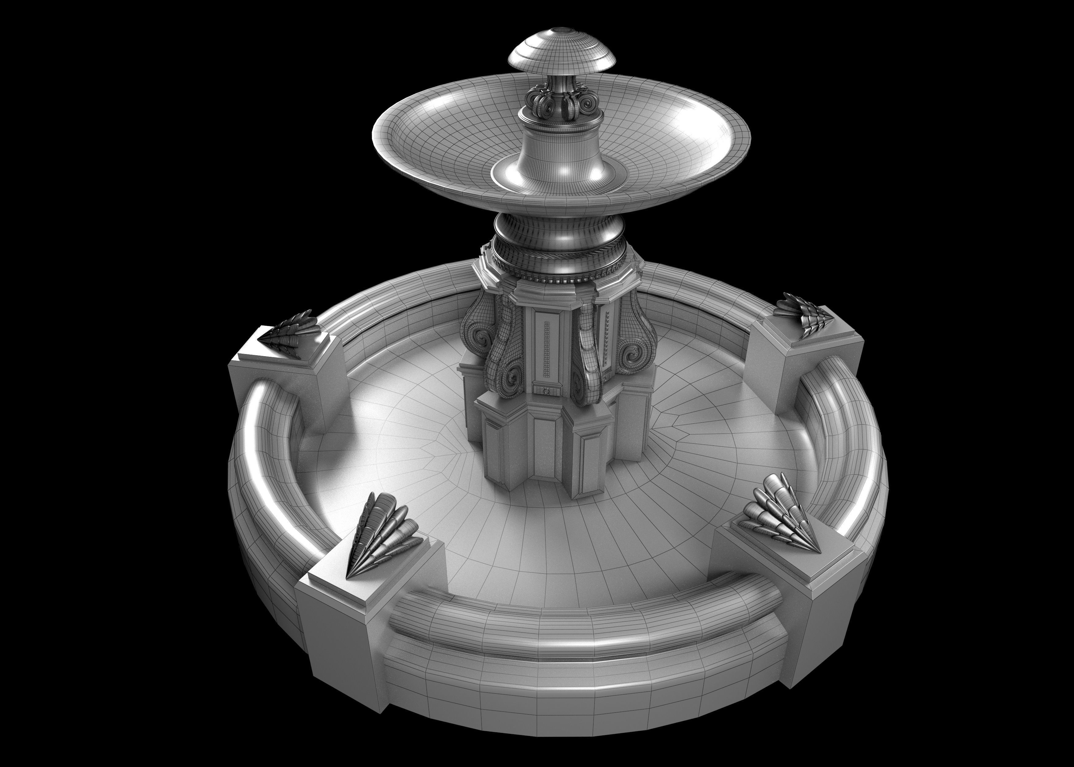 Fountain 3D model_7