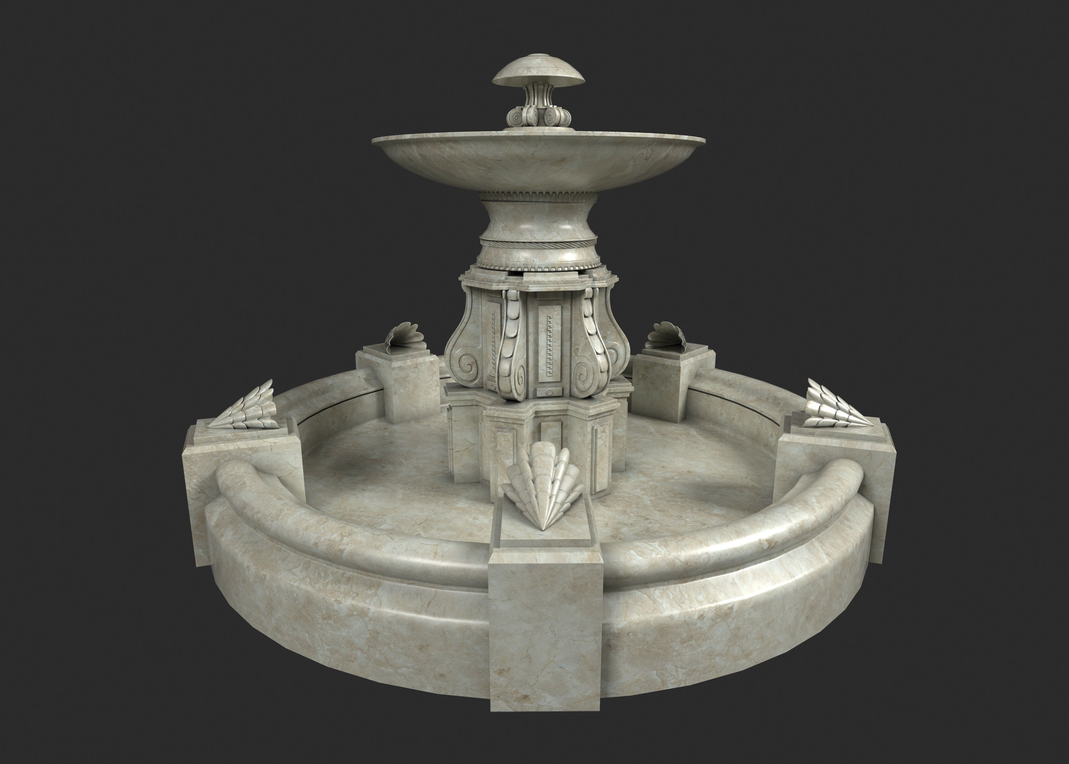 Fountain 3D model_4