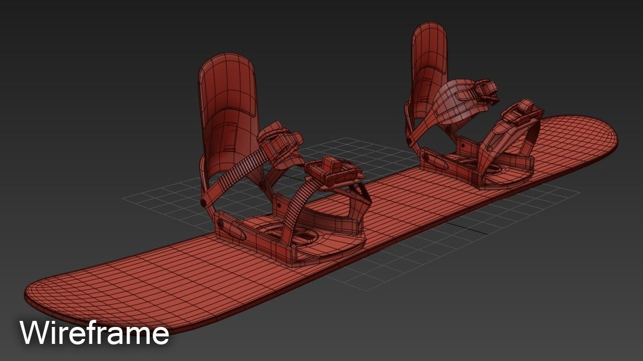 Snowboard skateboard holder 3D model_12