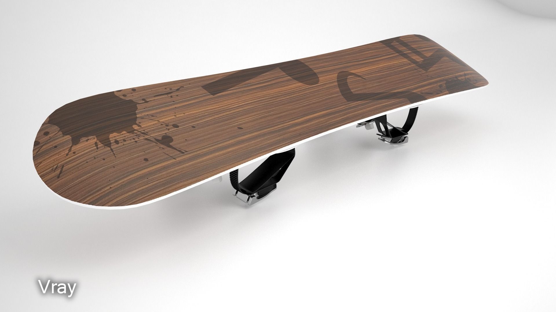 Snowboard skateboard holder 3D model_1