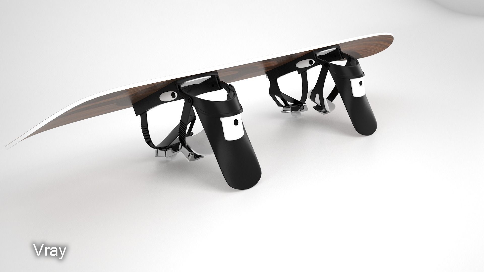 Snowboard skateboard holder 3D model_2