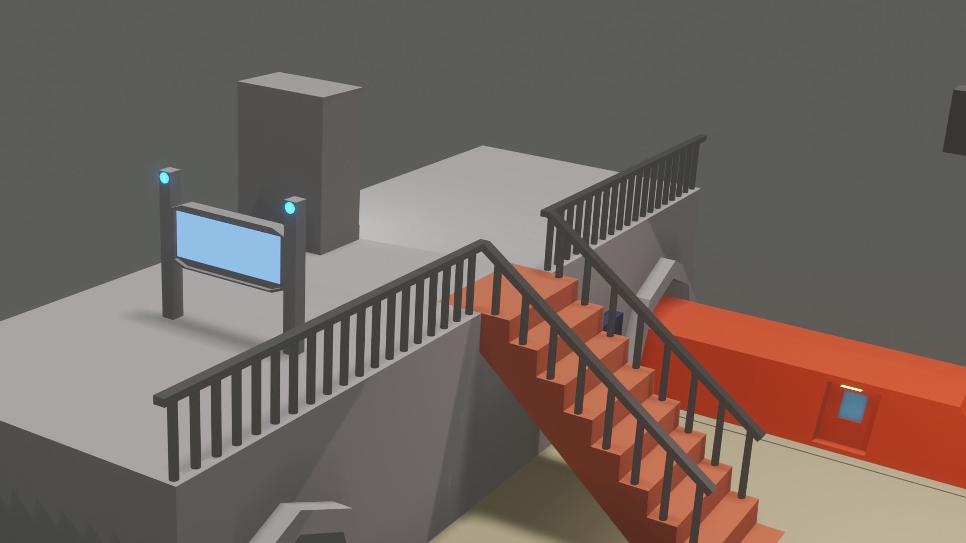 LowPoly SubwayStation Ue4 GameDev Unity Low-poly 3D model_6