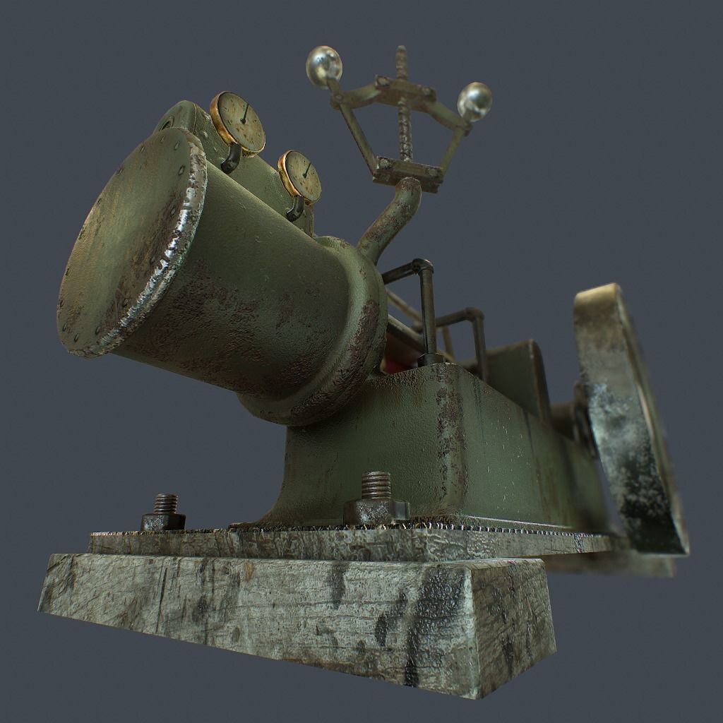 Steam Engine Low-poly 3D model_14