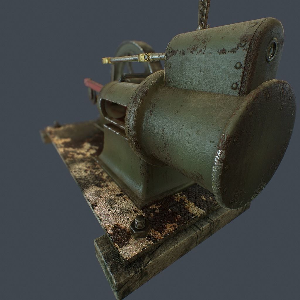 Steam Engine Low-poly 3D model_15