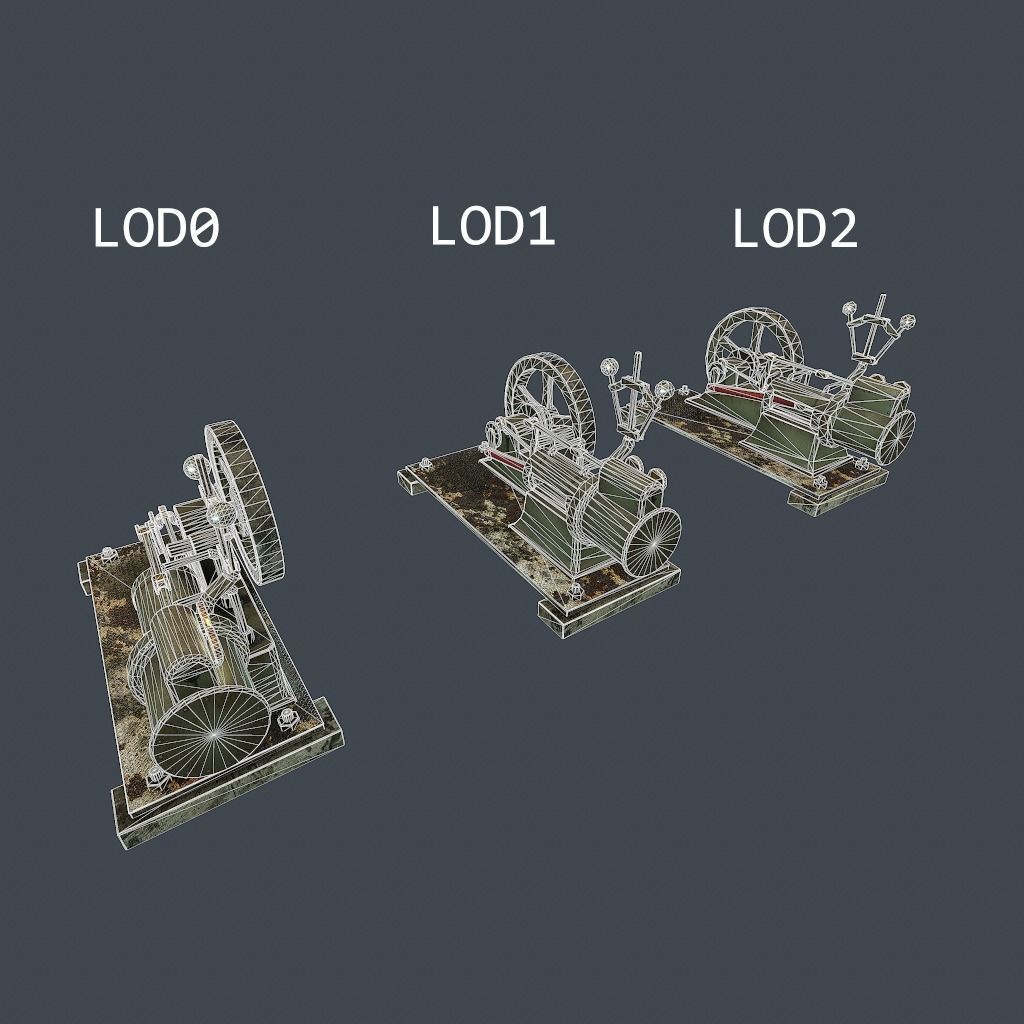 Steam Engine Low-poly 3D model_24