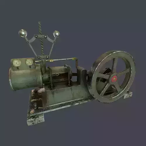 Steam Engine Low-poly 3D model