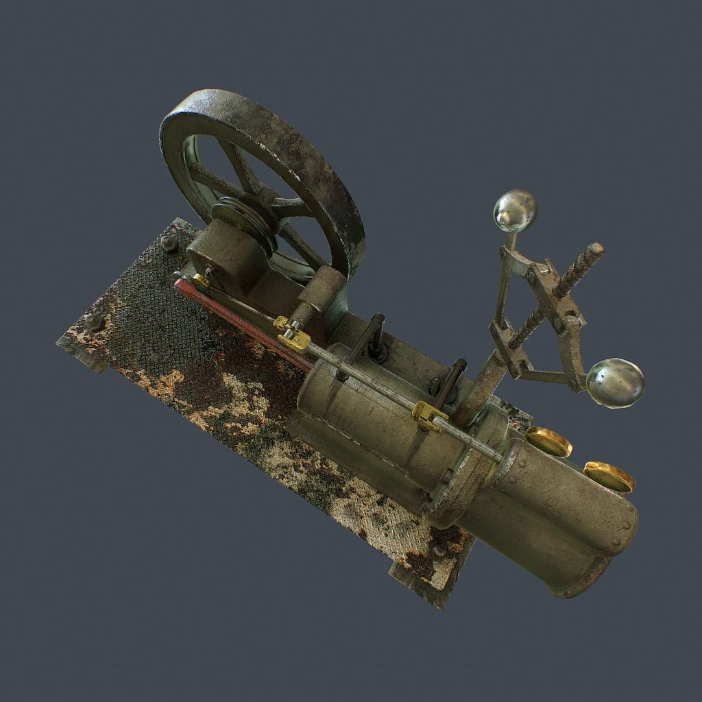 Steam Engine Low-poly 3D model_18