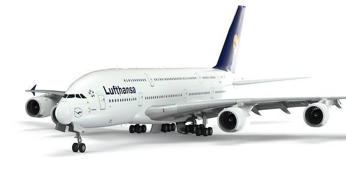Airbus A380 Lufthansa - Element 3D 3D model