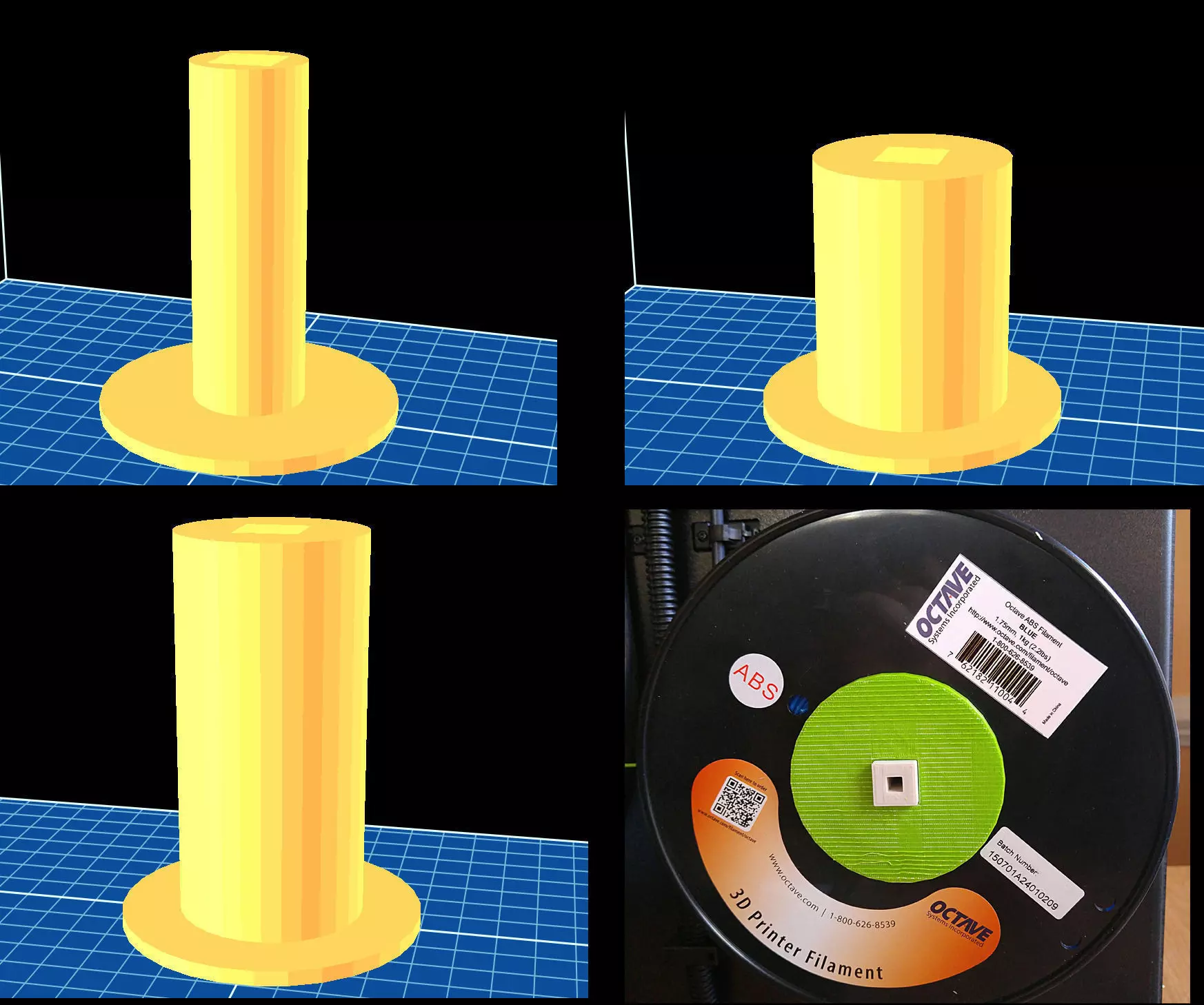 FlashForge Creator Pro Octave Reel Sleeve Pack 3D print model_0