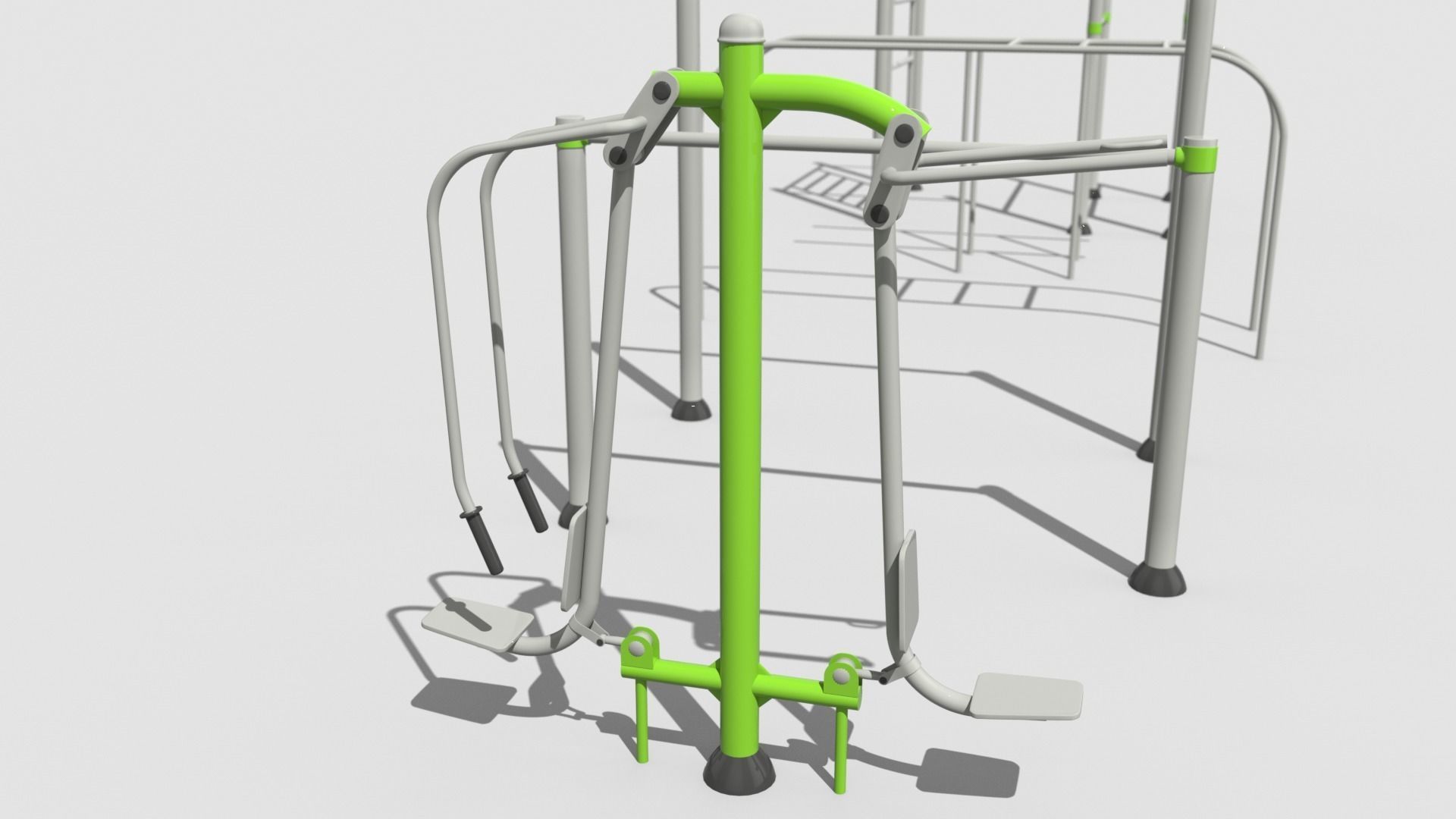 Gym Equipment Outdoor Low-poly 3D model_3