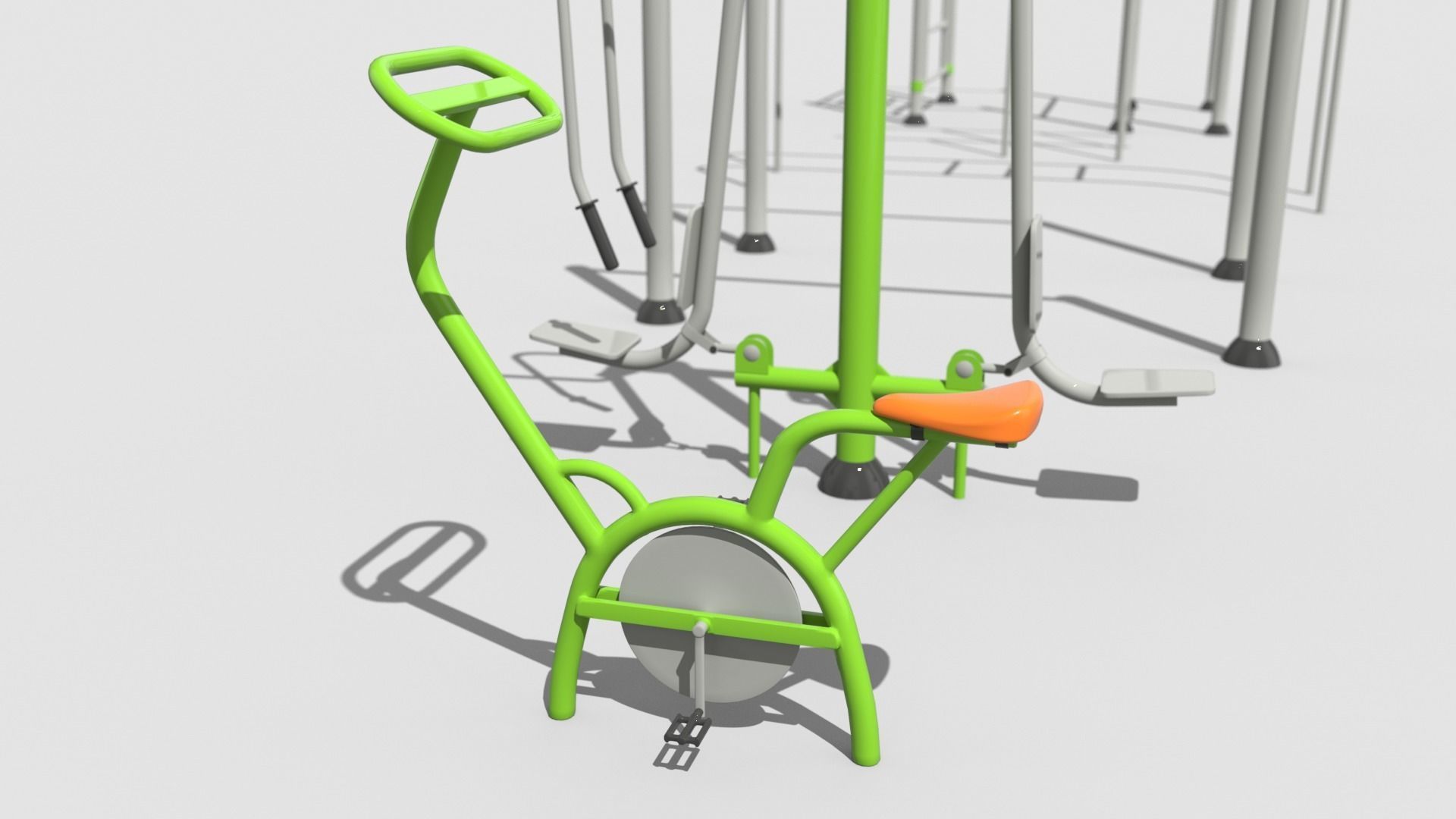 Gym Equipment Outdoor Low-poly 3D model_2