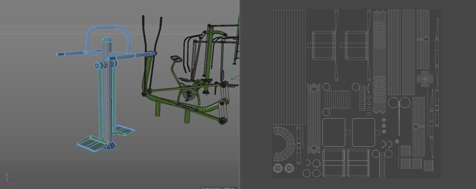 Gym Equipment Outdoor Low-poly 3D model_19