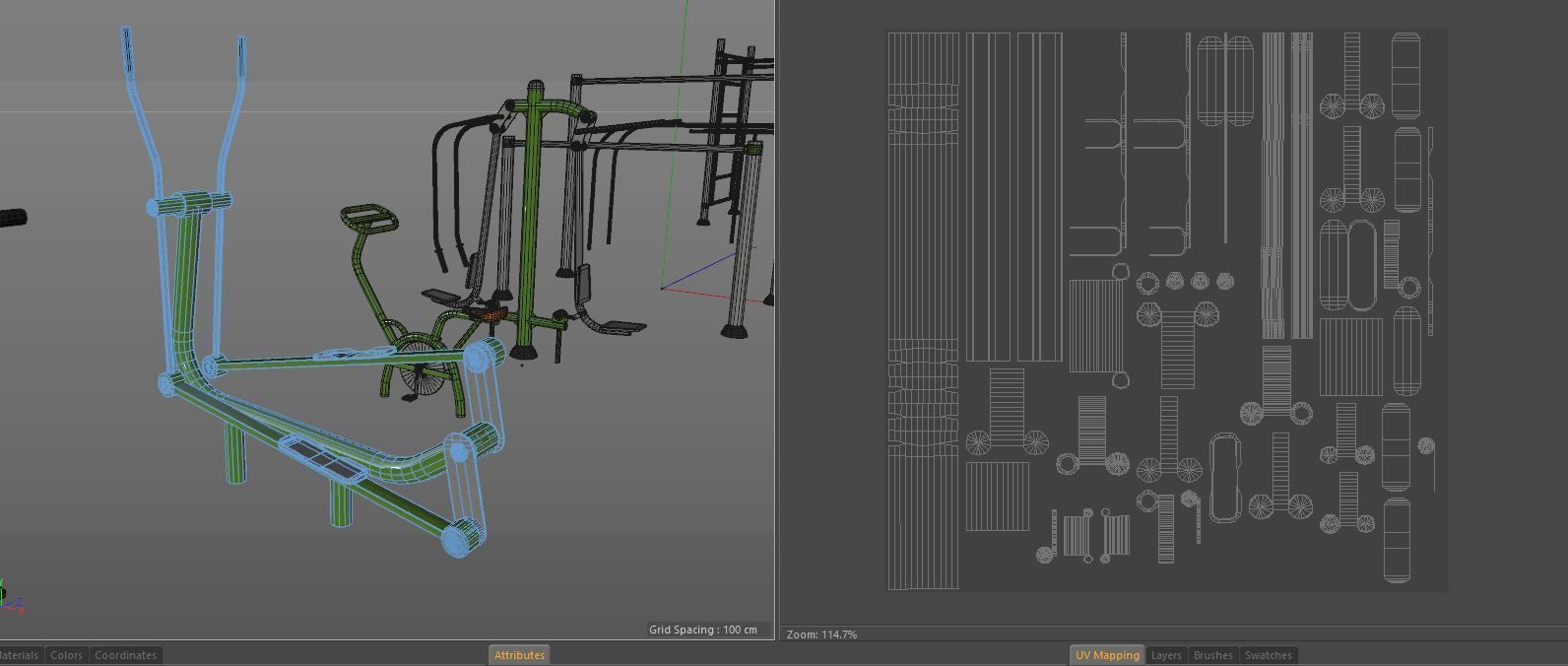Gym Equipment Outdoor Low-poly 3D model_20