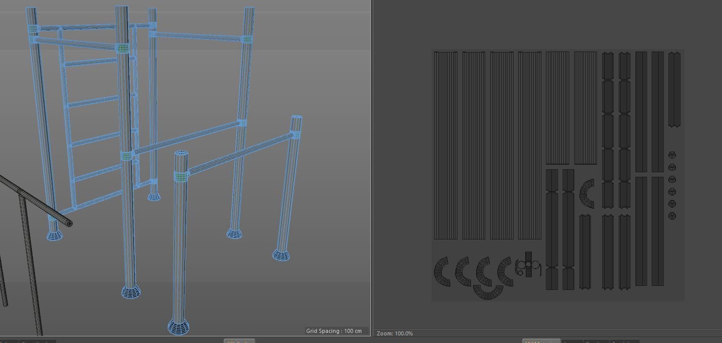 Gym Equipment Outdoor Low-poly 3D model_26