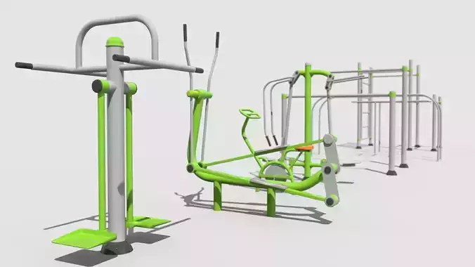 Gym Equipment Outdoor Low-poly 3D model Gym Equipment Outdoor Low-poly 3D model