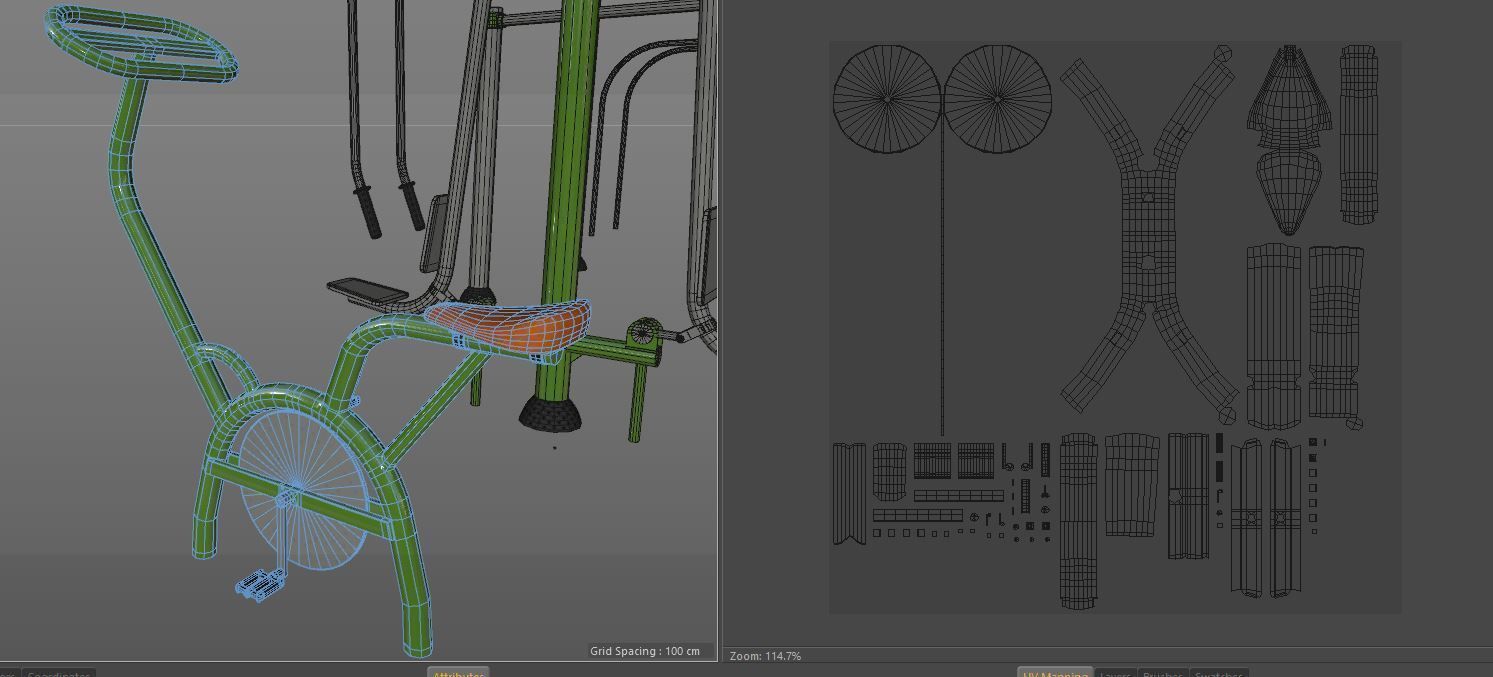 Gym Equipment Outdoor Low-poly 3D model_21