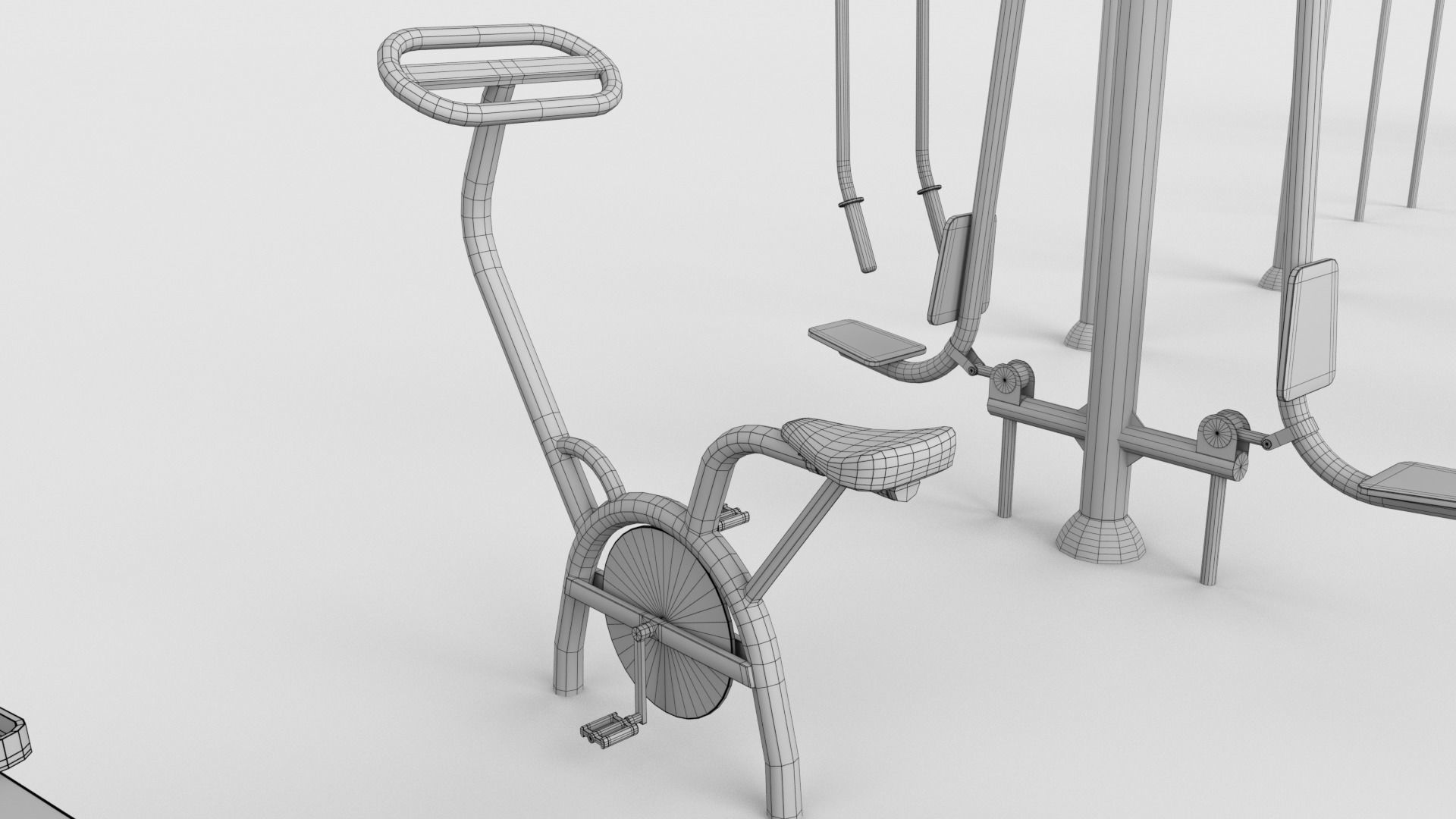 Gym Equipment Outdoor Low-poly 3D model_11