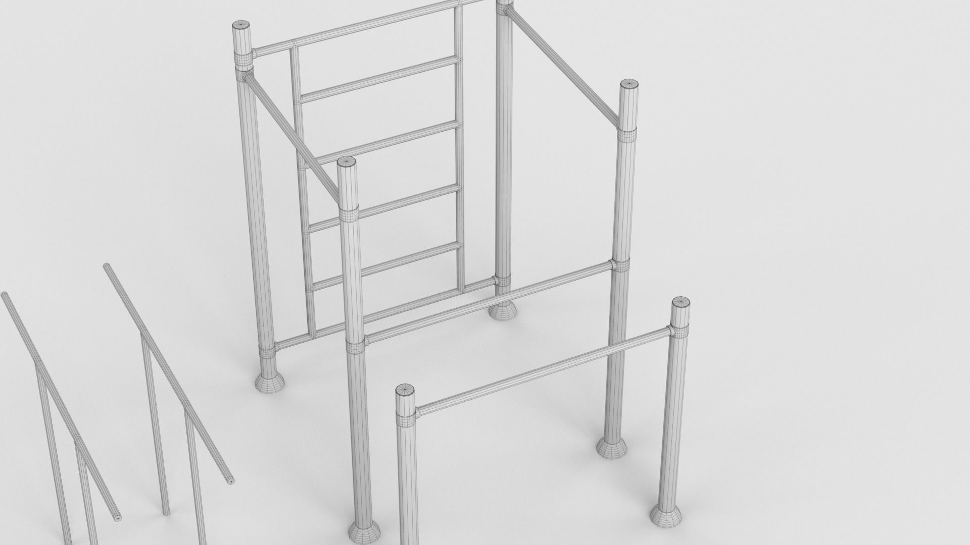 Gym Equipment Outdoor Low-poly 3D model_16