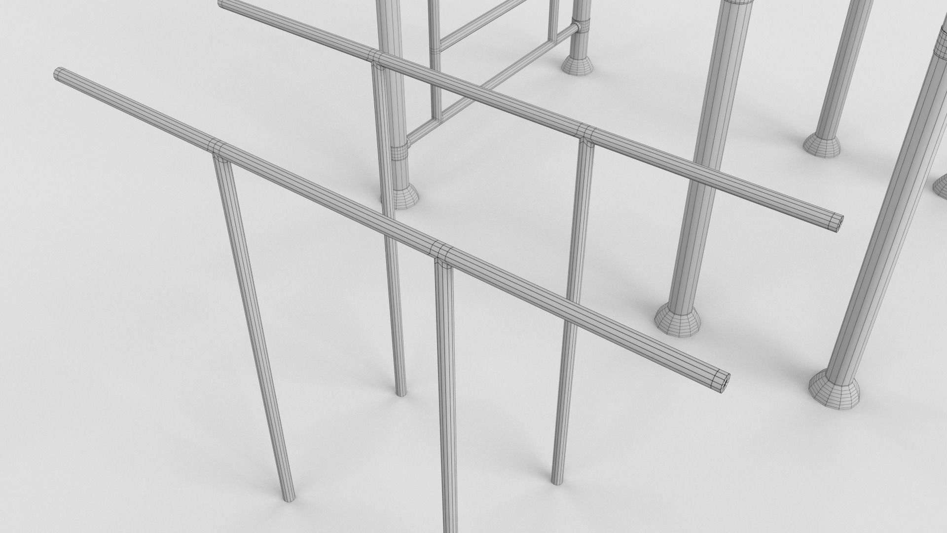 Gym Equipment Outdoor Low-poly 3D model_15