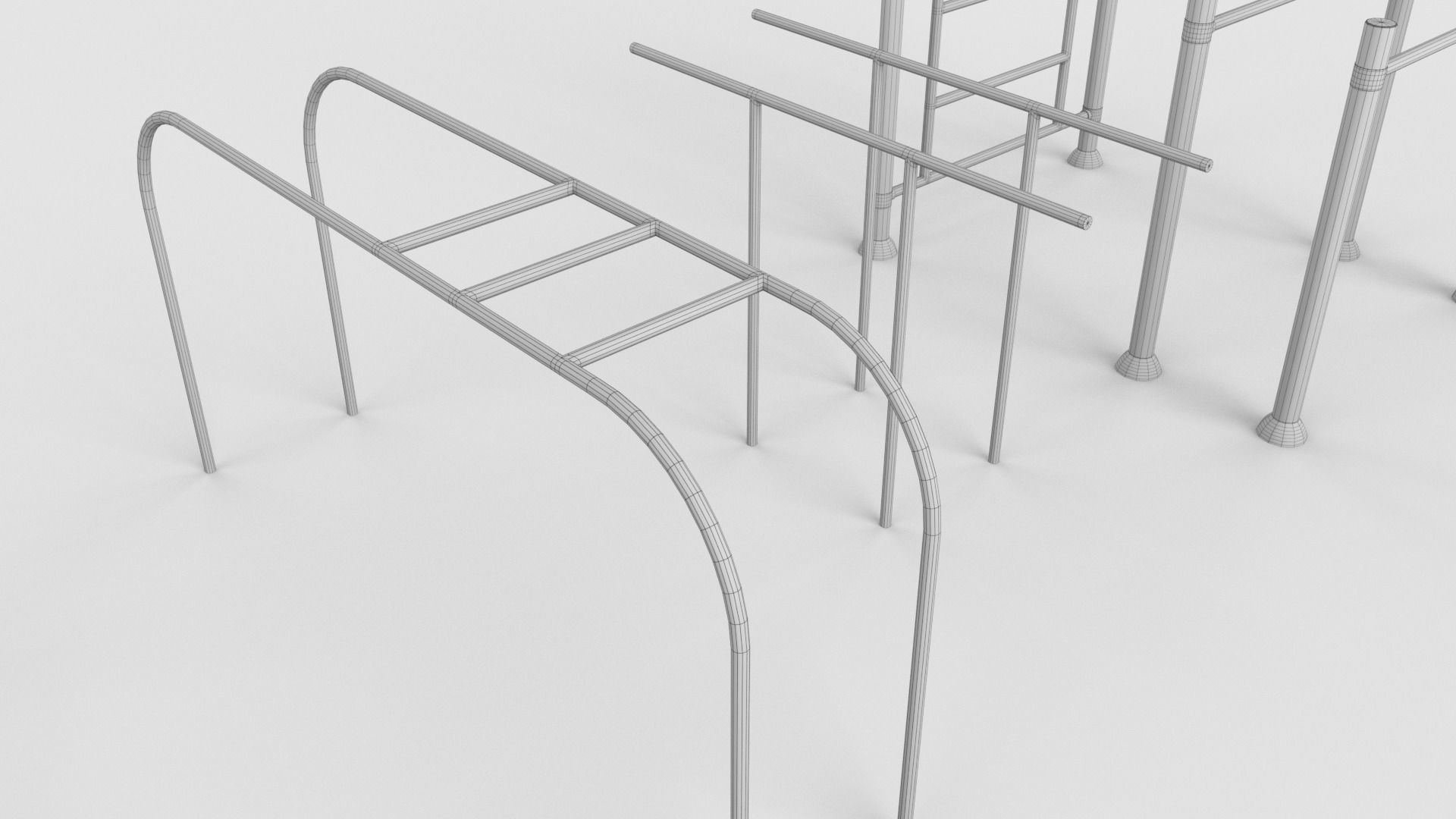 Gym Equipment Outdoor Low-poly 3D model_14
