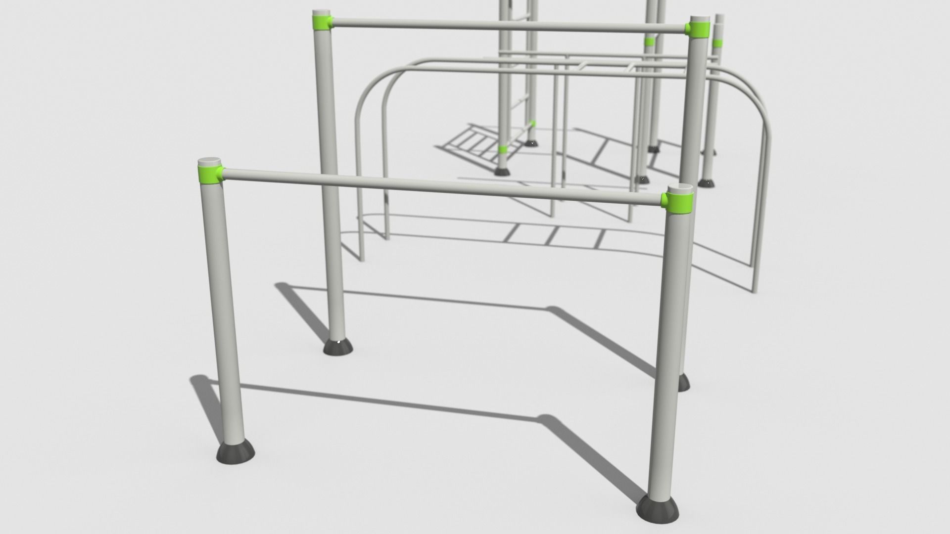 Gym Equipment Outdoor Low-poly 3D model_4
