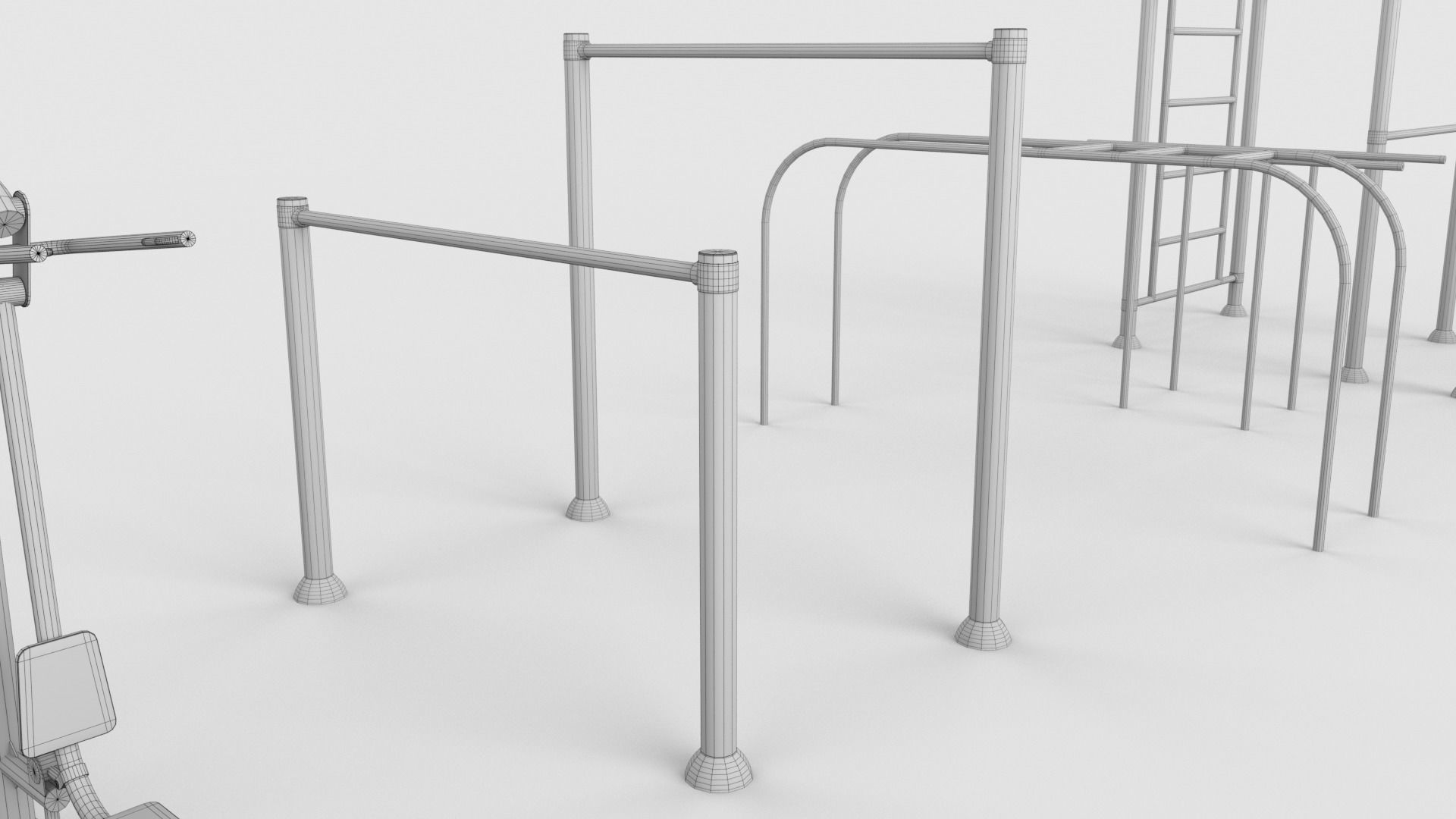 Gym Equipment Outdoor Low-poly 3D model_13
