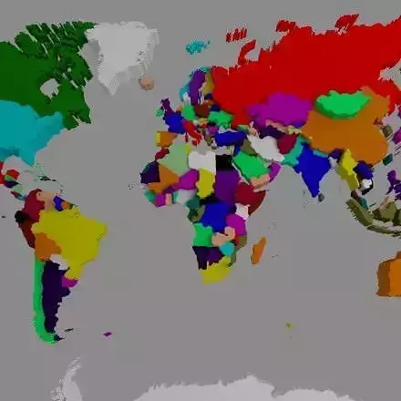 Planisphere colorful world map