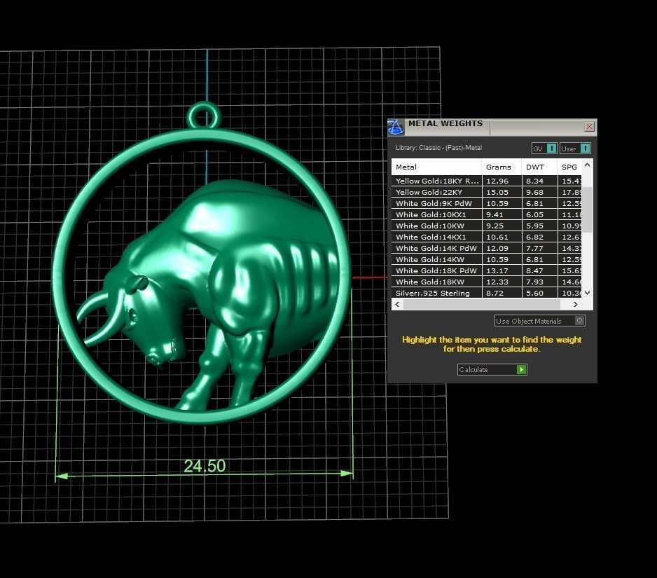 Taurus in round 3D print model_1