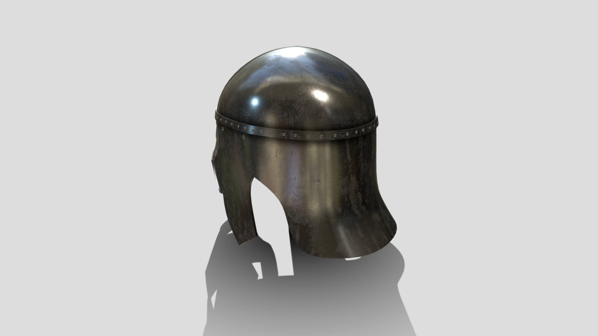 Medieval Anglo Saxon Helm Low-poly 3D model_1
