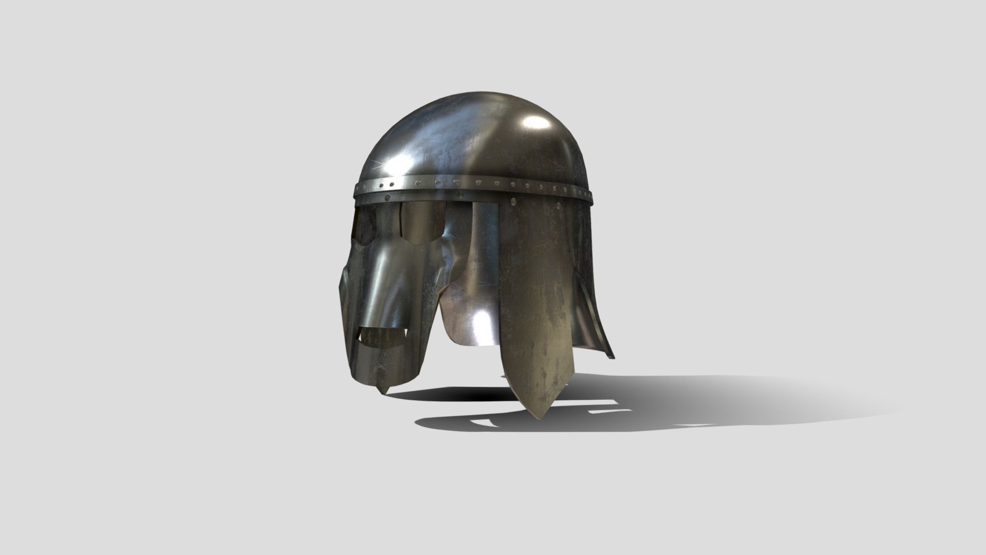 Medieval Anglo Saxon Helm Low-poly 3D model_2