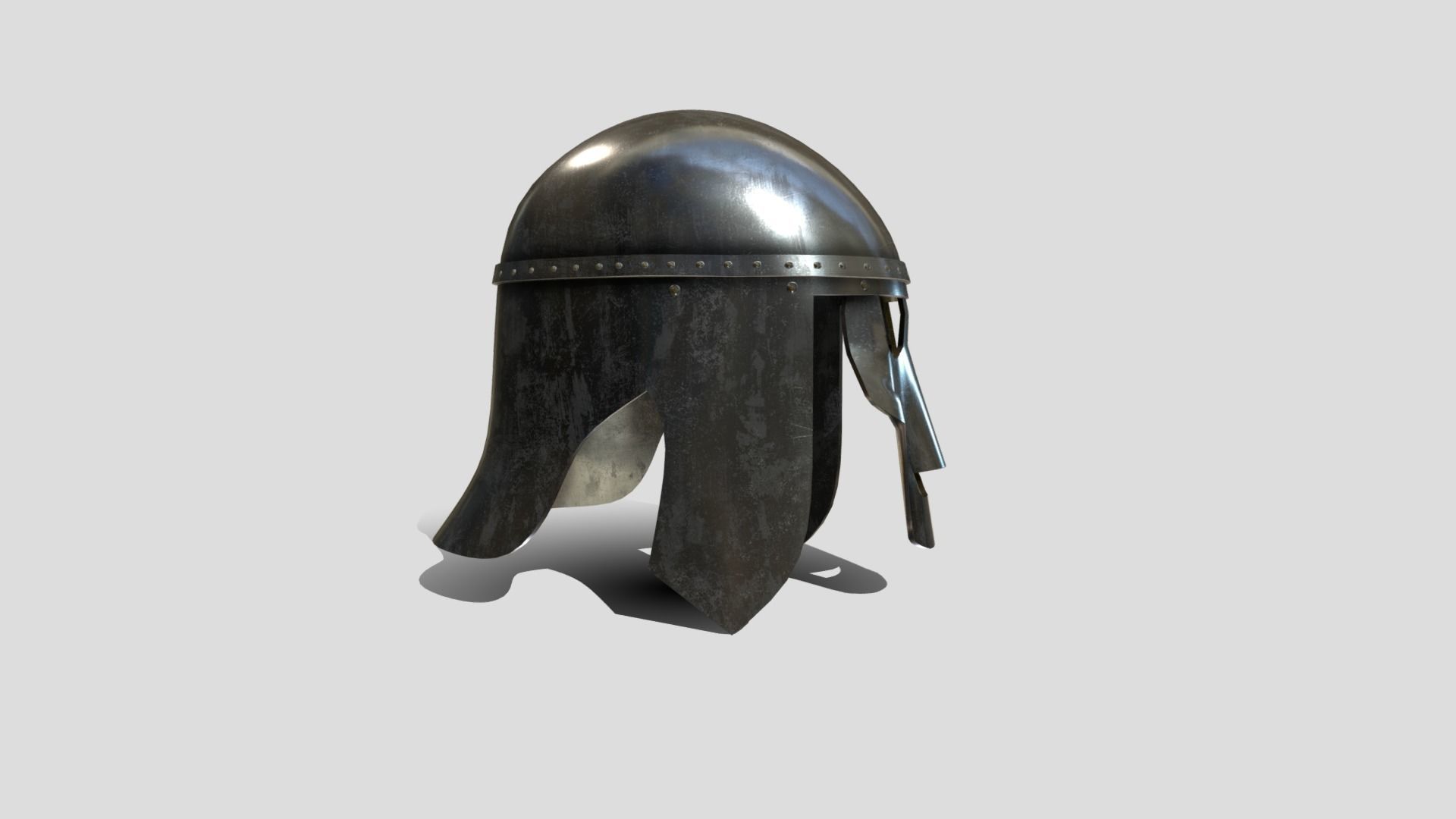 Medieval Anglo Saxon Helm Low-poly 3D model_3