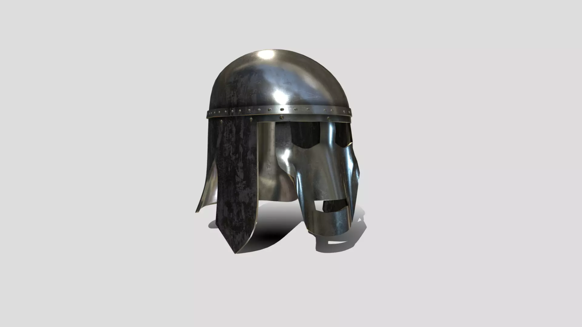 Medieval Anglo Saxon Helm Low-poly 3D model_0