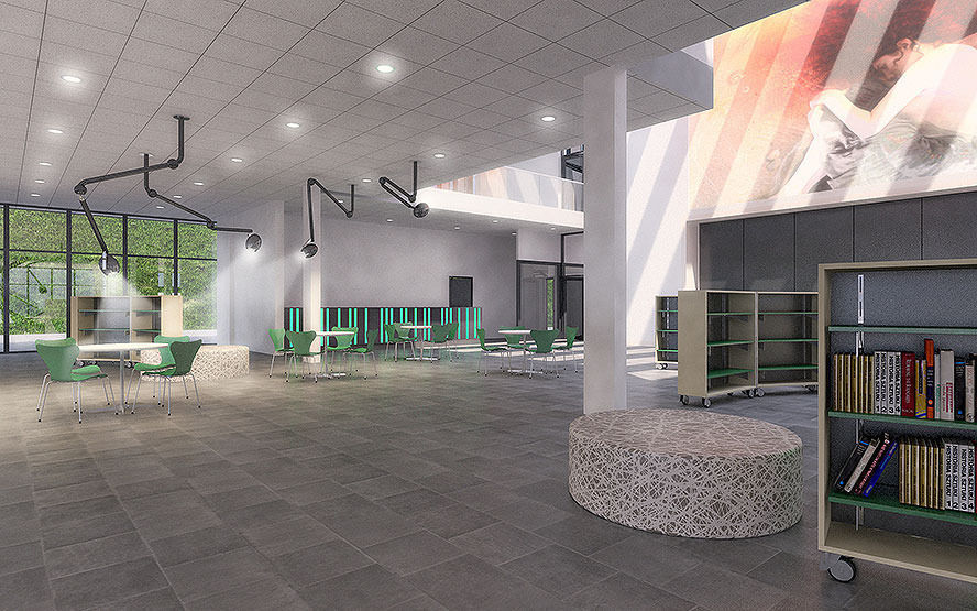 Cultural center building Low-poly 3D model_5