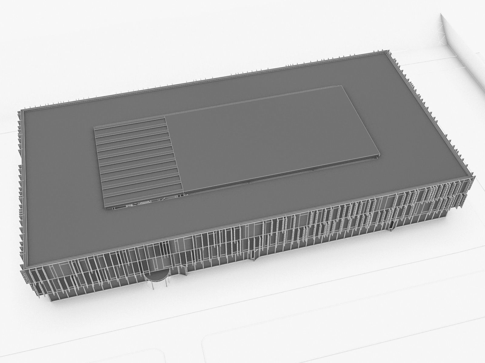 Cultural center building Low-poly 3D model_13