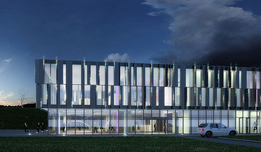 Cultural center building Low-poly 3D model_2