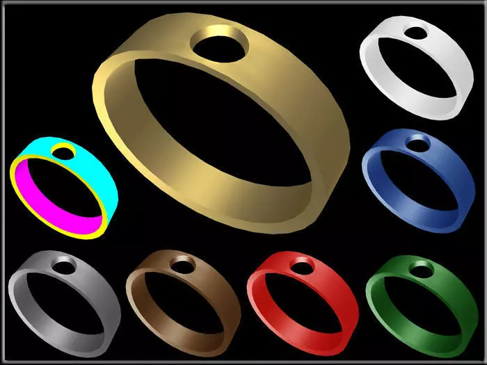 Ring with Hole Low-poly 3D model_0