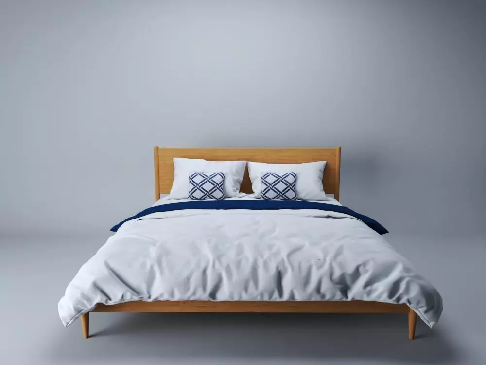 Wooden Bed Free 3D model