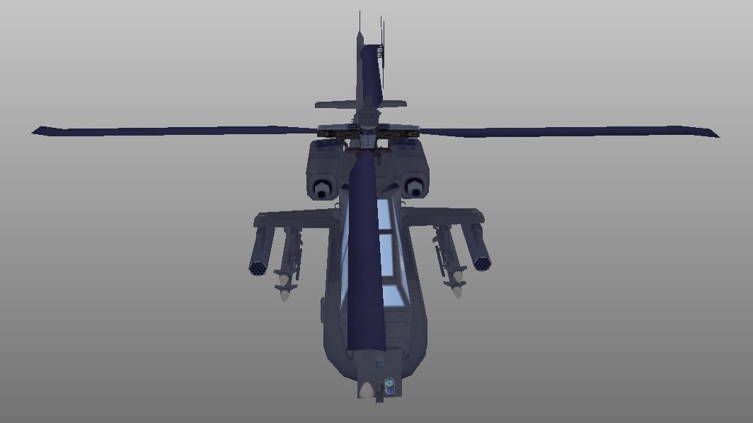Boeing AH-64 Apache low poly 3d model Low-poly 3D model_1