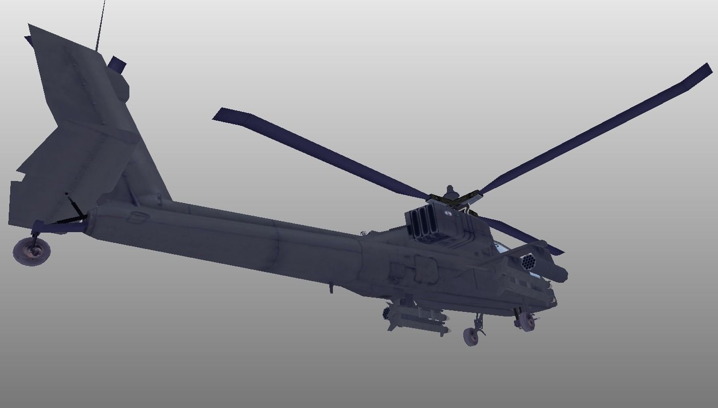 Boeing AH-64 Apache low poly 3d model Low-poly 3D model_4