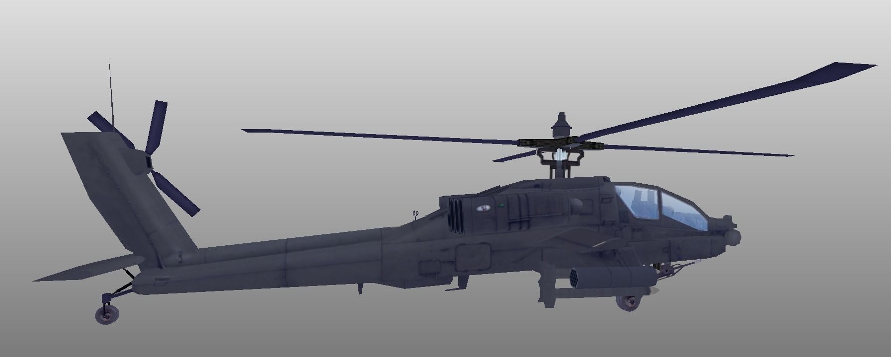 Boeing AH-64 Apache low poly 3d model Low-poly 3D model_3