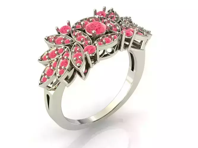 diamond ring in jewellery 3D print model