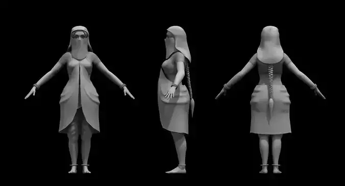 muslim girl dancer 3d model