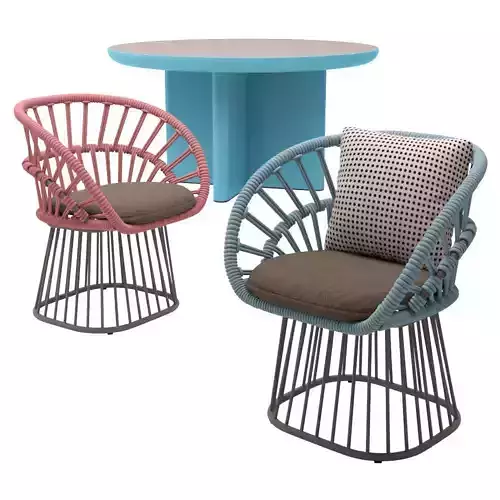 Kettal cala dining chair and 4 place table