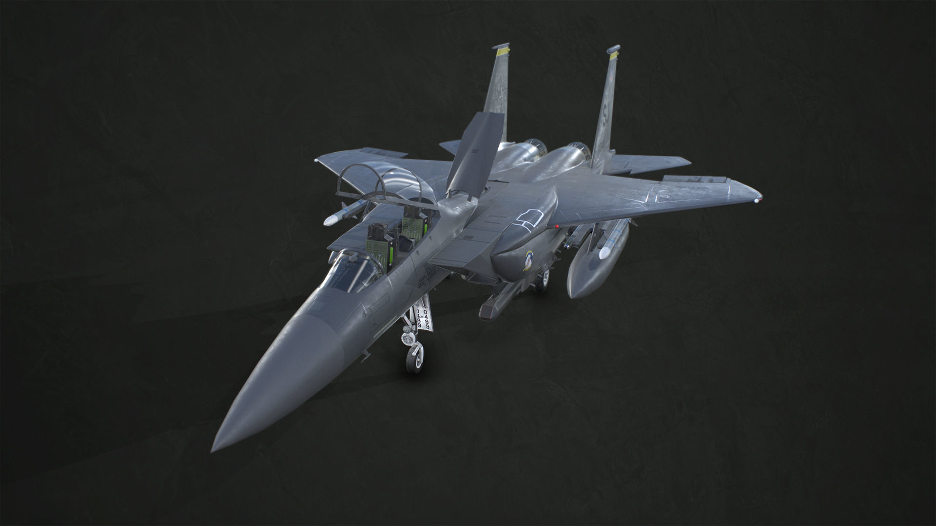 McDonnell Douglas F-15E Strike Eagle Low-poly 3D model_2