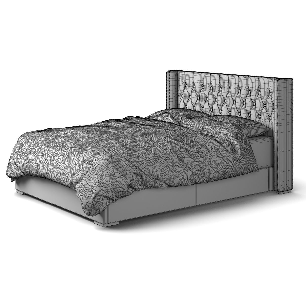 Restoration Hardware Adler Shelter Diamond Bed 3D model CGTrader
