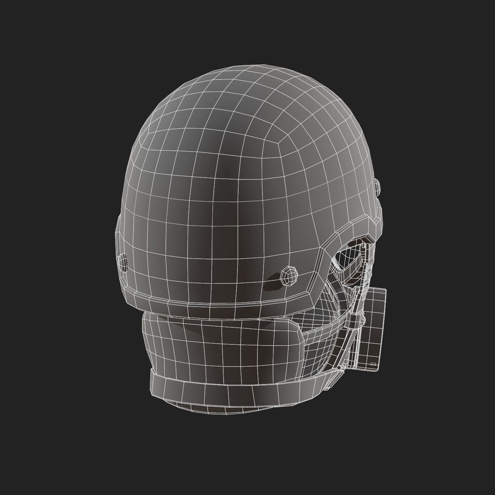 Helmet gas mask scifi military combat 3d futuristic  Low-poly 3D model_9