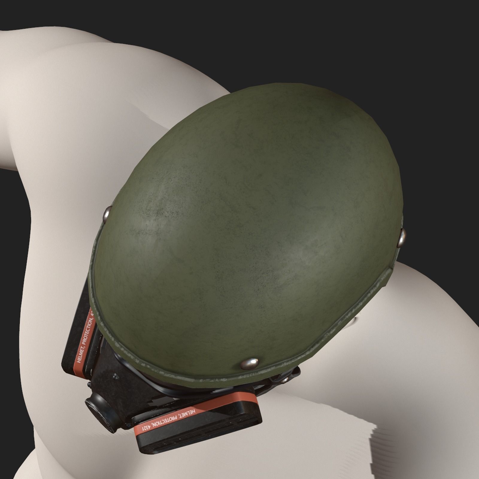 Helmet gas mask scifi military combat 3d futuristic  Low-poly 3D model_7