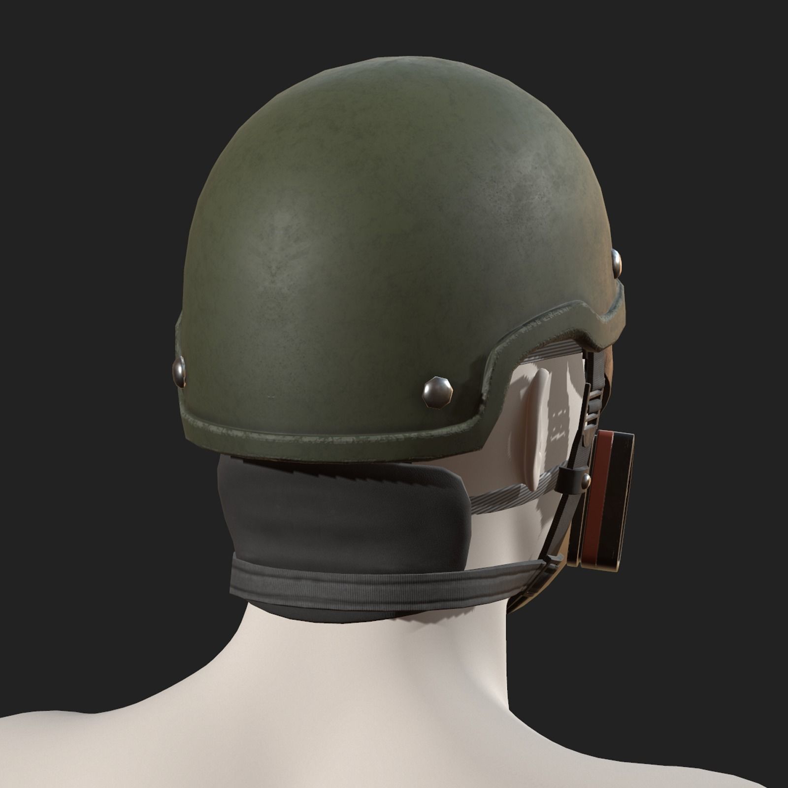 Helmet gas mask scifi military combat 3d futuristic  Low-poly 3D model_3